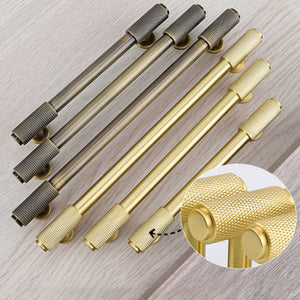 Knurled Brass Cabinet Pulls and Drawer Handles