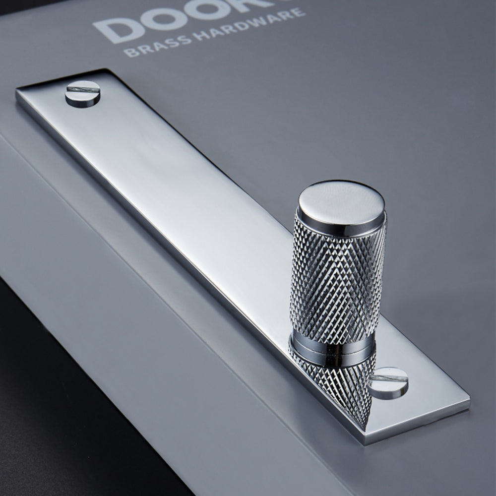 Chrome Textured Cabinet Pulls and Knobs with Backplate Options