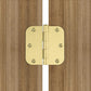 3.5 x 3.5'' Inch Satin Brass Door Hinges with 5/8'' Radius Corners