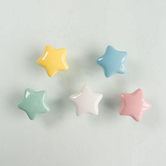 Colorful Ceramic Star Cabinet Knobs