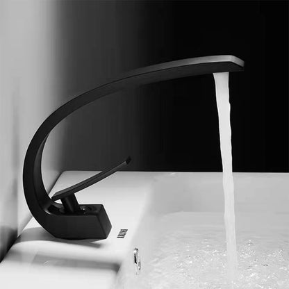Cadenza Modern Crescent Waterfall Single-Handle Bathroom Sink Faucet