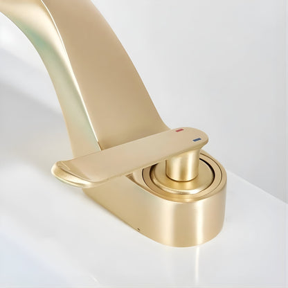 Elara Elegant Bathroom Sink Faucet Single Lever, Solid Brass Single Hole Vanity Faucet