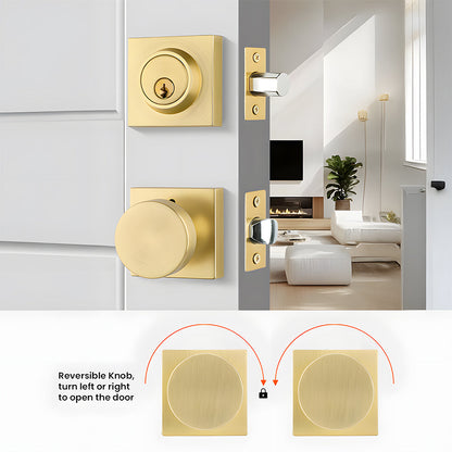 Keyed Entry Door Knob and Deadbolt Set for Exterior Doors