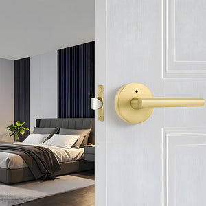 Gold and Black Interior Door Lever Handles for Bedroom and Hallway Doors