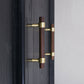Walnut and Beech Wood Cabinet Pulls with Brass Bases