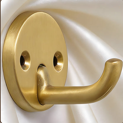 Solid Brass Round-Base Wall Hooks for Coats & Towels