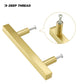 Square Brushed Gold Cabinet Pulls For Kitchen