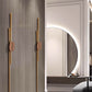 1Paired Semicircle Wood Cabinet Pulls with Brass Bar