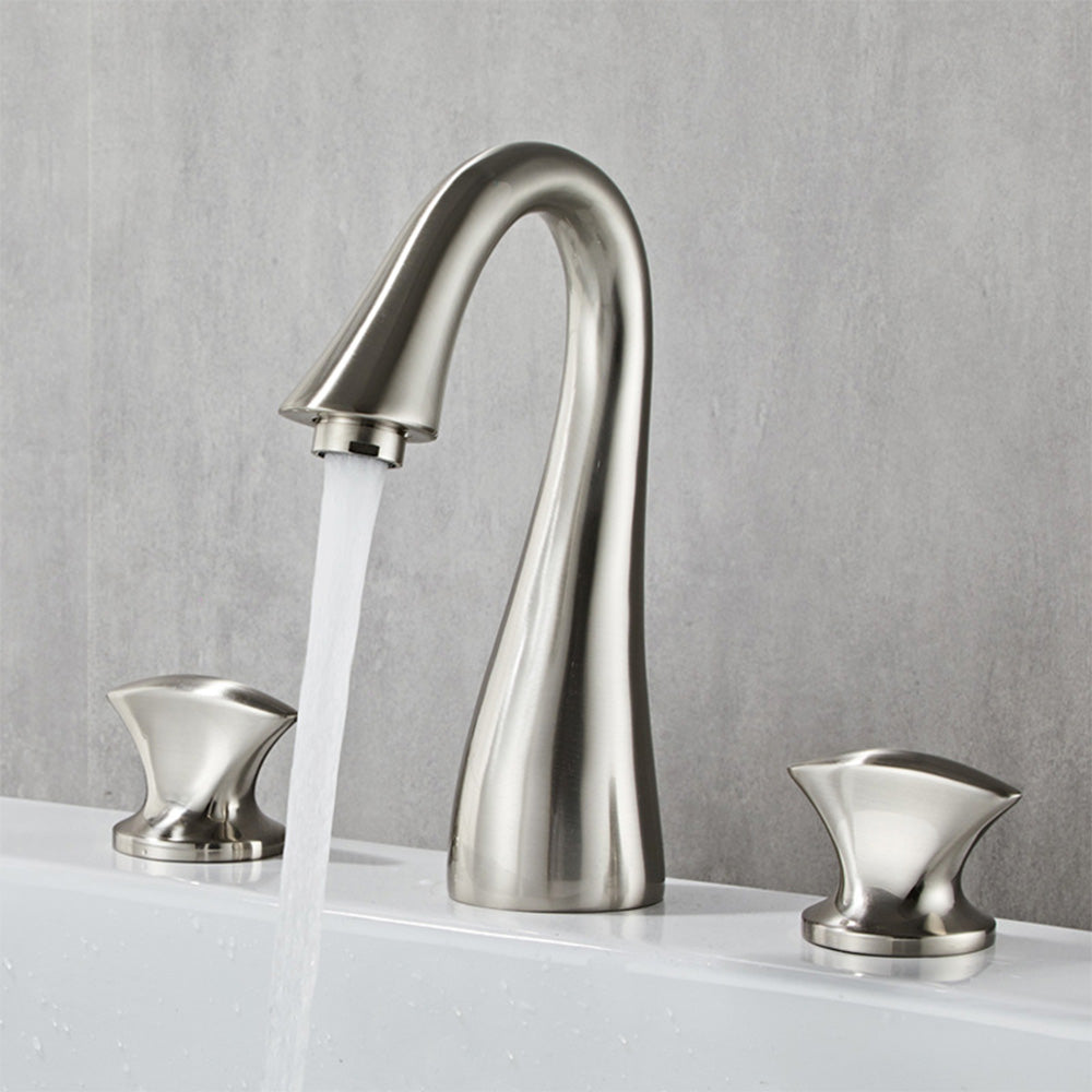 Fluxa Minimalist 3 Hole 2 Handle Bathroom Sink Faucet