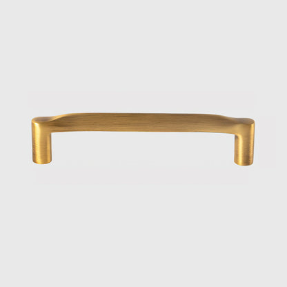 Curved Brass Cabinet Pulls in Gold and Black
