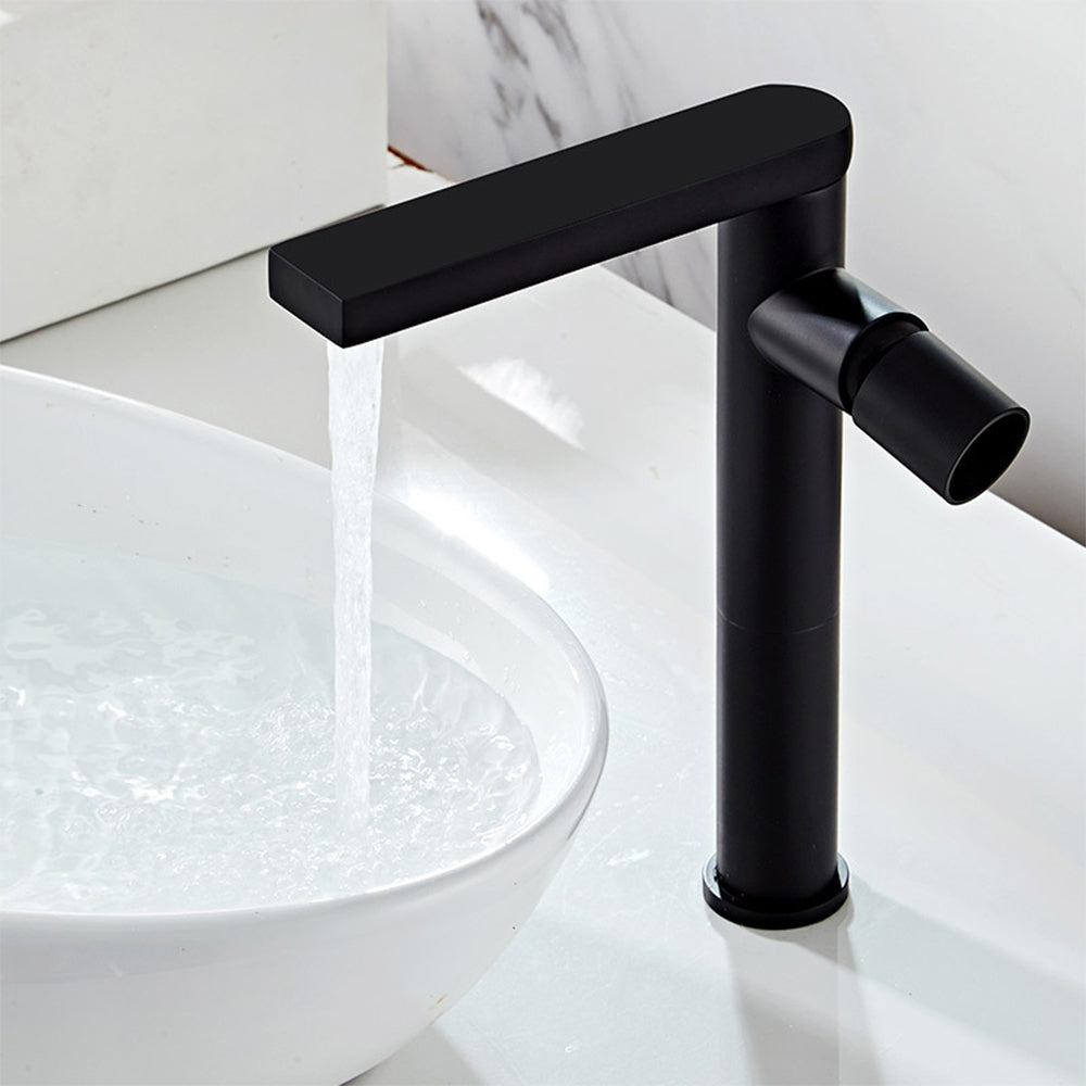 Keston Modern Single-Handle 360° Swivel Bathroom Sink Faucet with Flat Spout