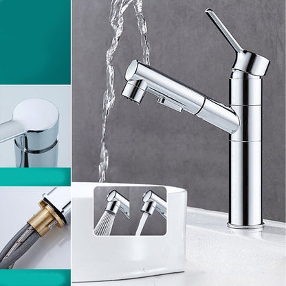 Solvik Modern Single-Hole Pull-Out Bathroom Sink Faucet with 180° Swivel Spout