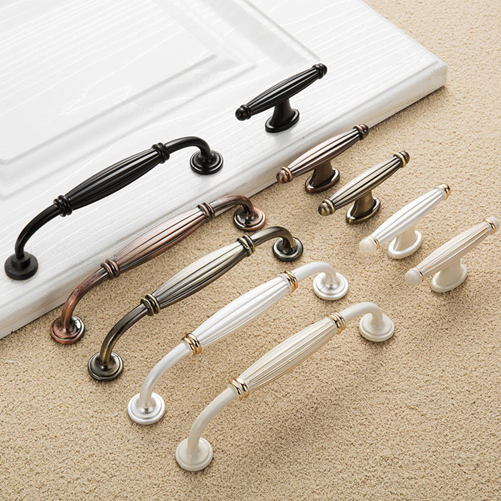 Retro Fluted Cabinet Pulls and Matching T-Bar Knobs
