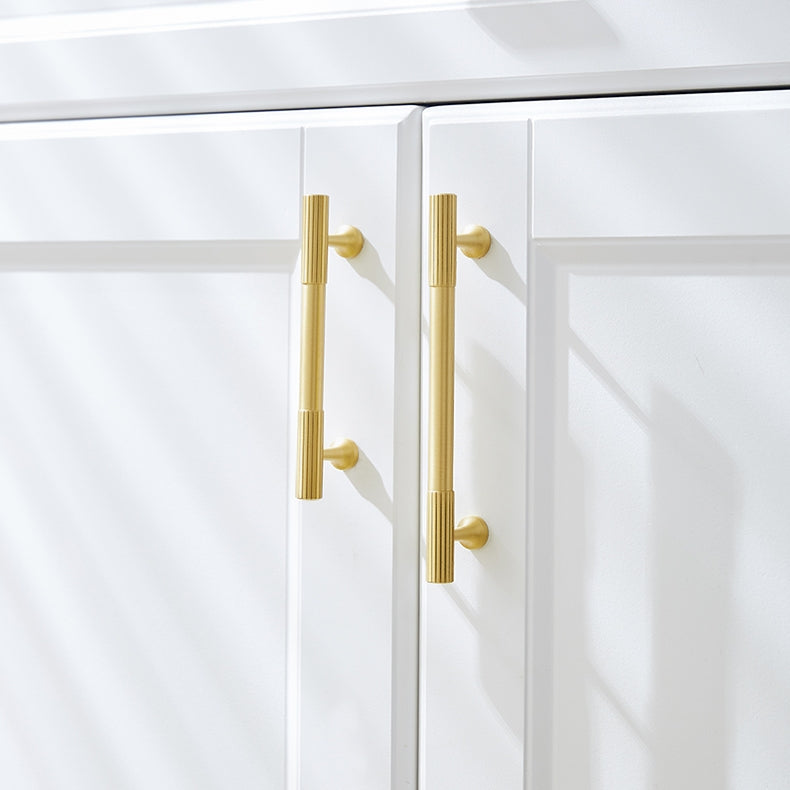 Fluted Metal Cabinet Pulls and Knobs for Kitchen Cabinets