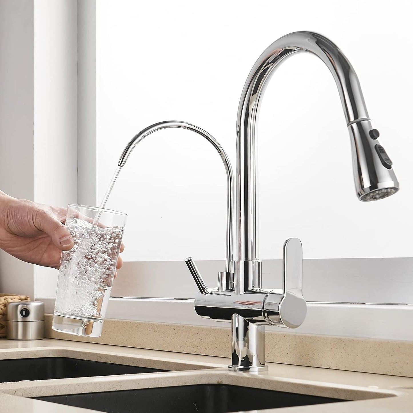 Vera 3-Way Filter Kitchen Faucet with Pull-Down Sprayer