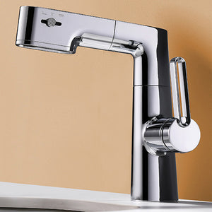 Digital Display Pull Down Bathroom Sink With Faucet