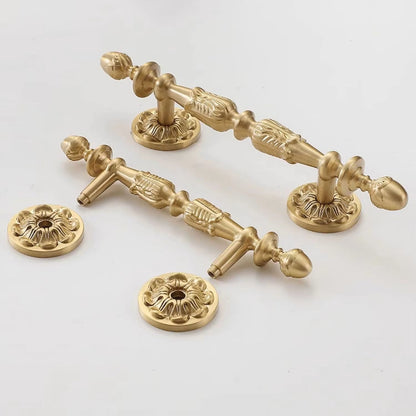 Brushed Gold Floral Cabinet Pulls and Knobs