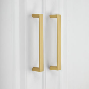 Square Bar Cabinet Handles and Pulls, Gold / Black
