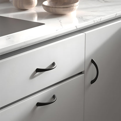 Curved Solid Zinc Alloy Cabinet Handles for Drawers
