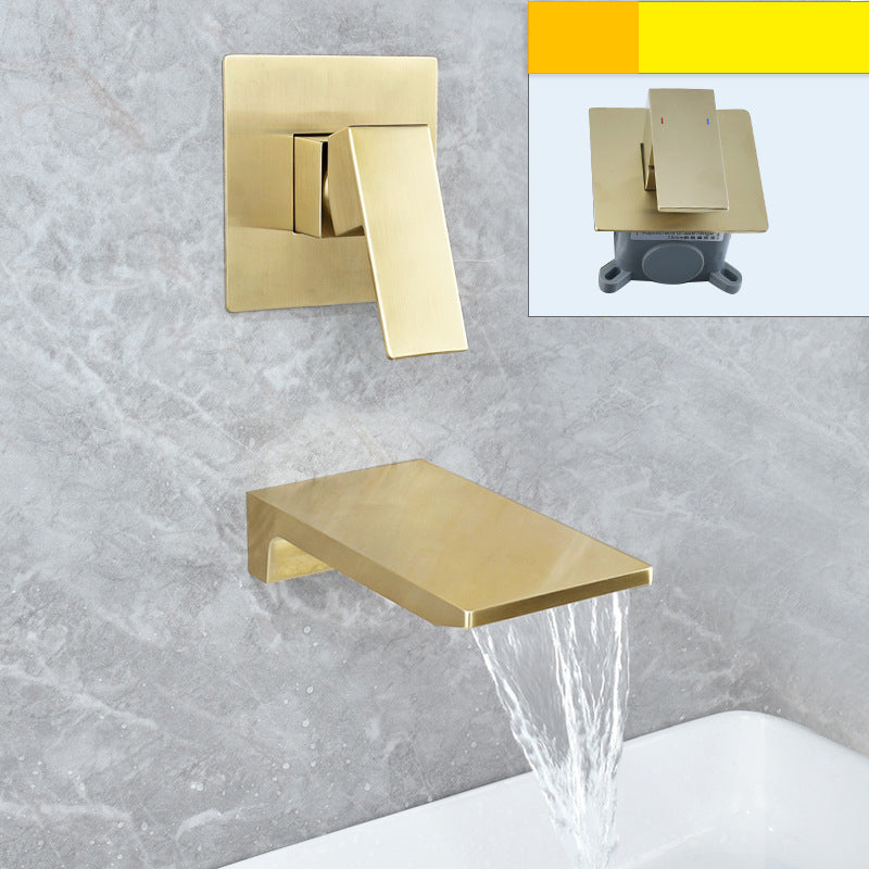 Lucento Minimalist Wall-Mounted Waterfall Bathroom Sink Faucet