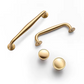 Gold Curved Brass Cabinet Pulls and Knobs for Wardrobes