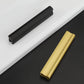 Adjustable Cabinet Finger Pulls, Black / Brushed Brass Handles