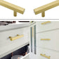 Square Brushed Gold Cabinet Pulls For Kitchen