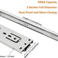 Full Extension Side Mount Slides Ball Bearing Drawer Slides 100 LB Load Capacity