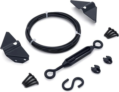 No-Sag Gate Kit with 9-Foot Adjustable Steel Cable for Wood Fence Gates