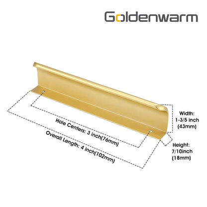 Brushed Brass Rounded Edge Finger Pulls for Drawers