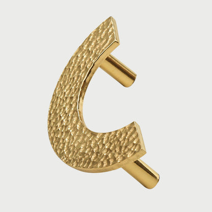 Textured Gold Brass Half Moon Cabinet Pulls