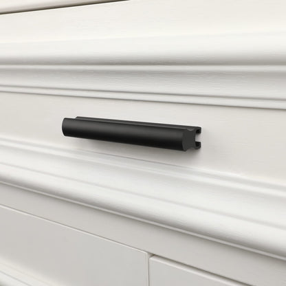 Adjustable Cabinet Finger Pulls, Black / Brushed Brass Handles
