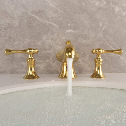Veronae Vintage European Two-Handle 3-Hole Widespread Bathroom Sink Faucet