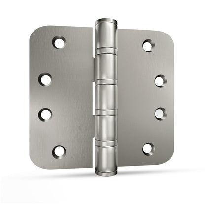 304 Stainless Steel Satin Nickel 4in x 4in with 5/8'' Radius Corners Door Hinges for Exterior Doors