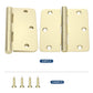 Brushed Gold 3-1/2'' with 1/4'' Radius Corners Interior Door Hinges