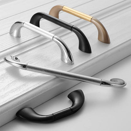 Round Bar Cabinet Pulls with Curved Tapered Feet