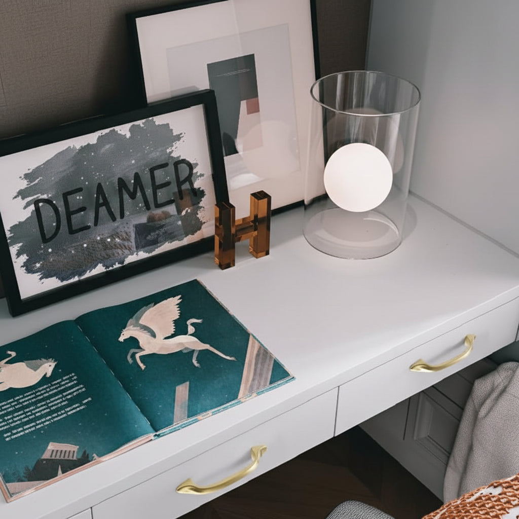 Solid Brass Curved Cabinet Pulls and Knobs for Drawers