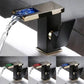 Luminous LED Color Changing Square Waterfall Bathroom Faucet