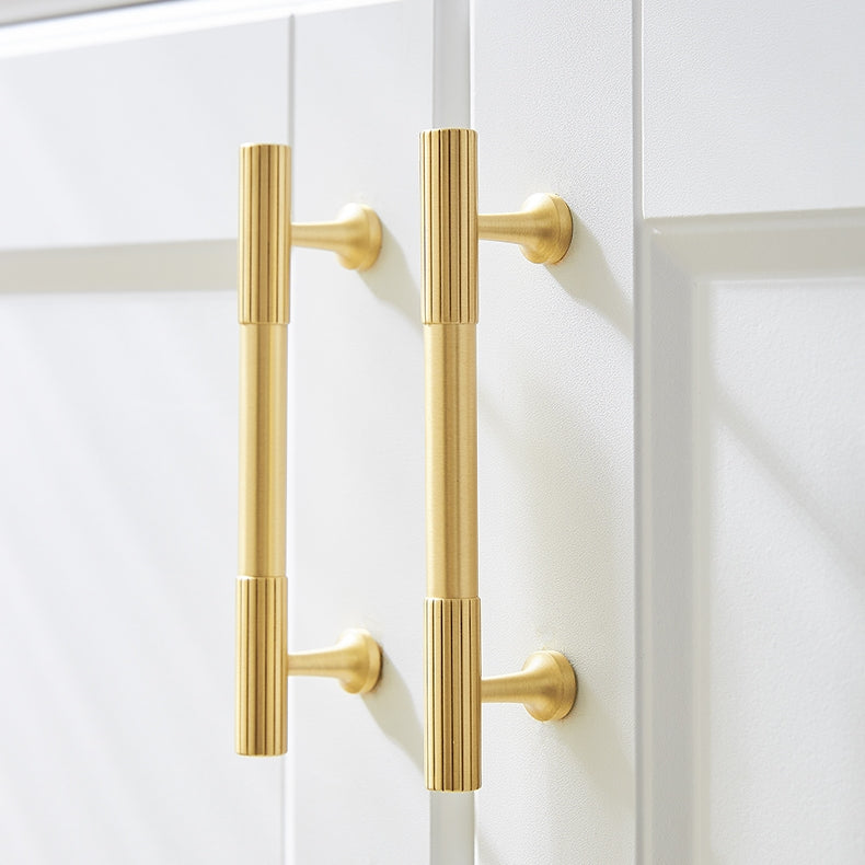 Fluted Metal Cabinet Pulls and Knobs for Kitchen Cabinets