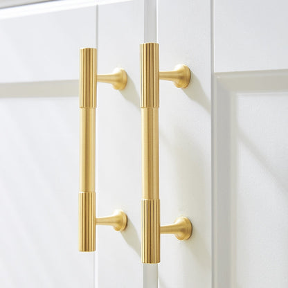 Fluted Metal Cabinet Pulls and Knobs for Kitchen Cabinets