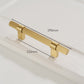 Gold Knurled Solid Brass Round Bar Cabinet Pulls with T-Bar Knob Option