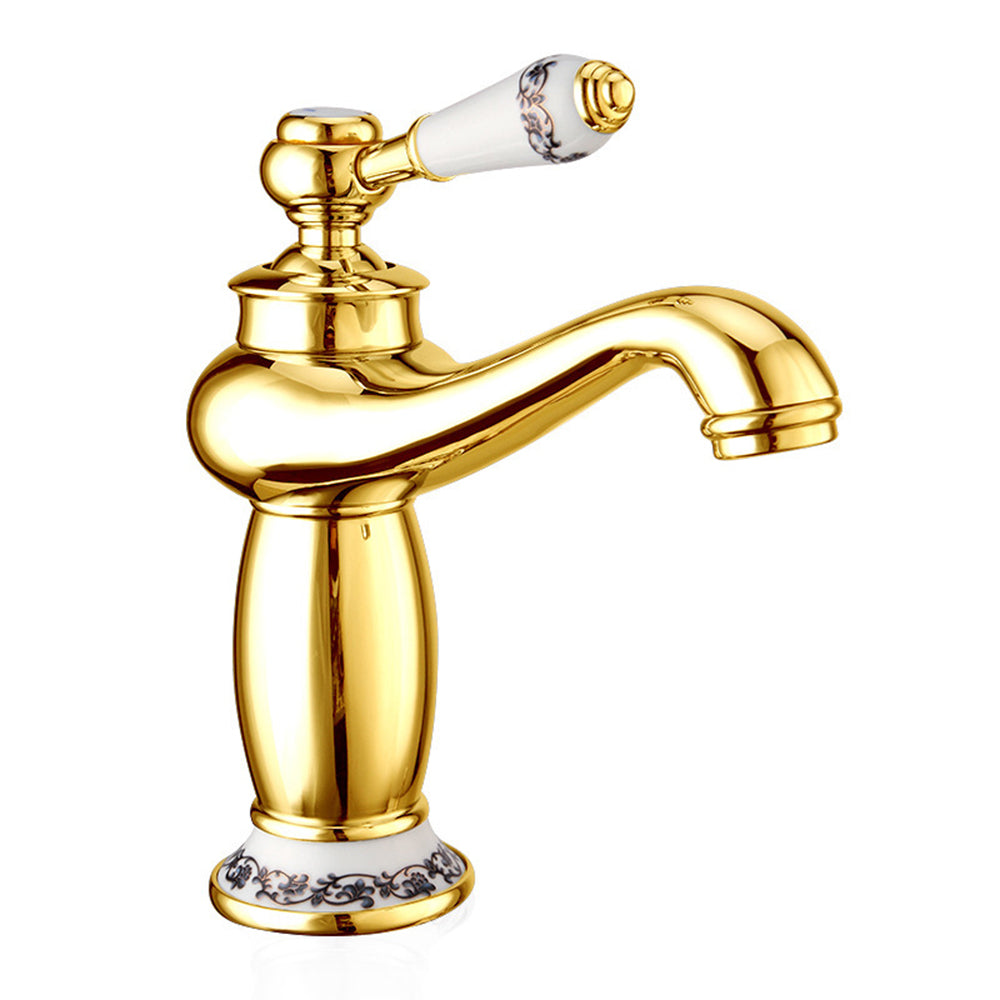 Aurex Retro Solid Brass Single Hole Bathroom Sink Faucet, Sink Mixer, Hot and Cold Water Tap