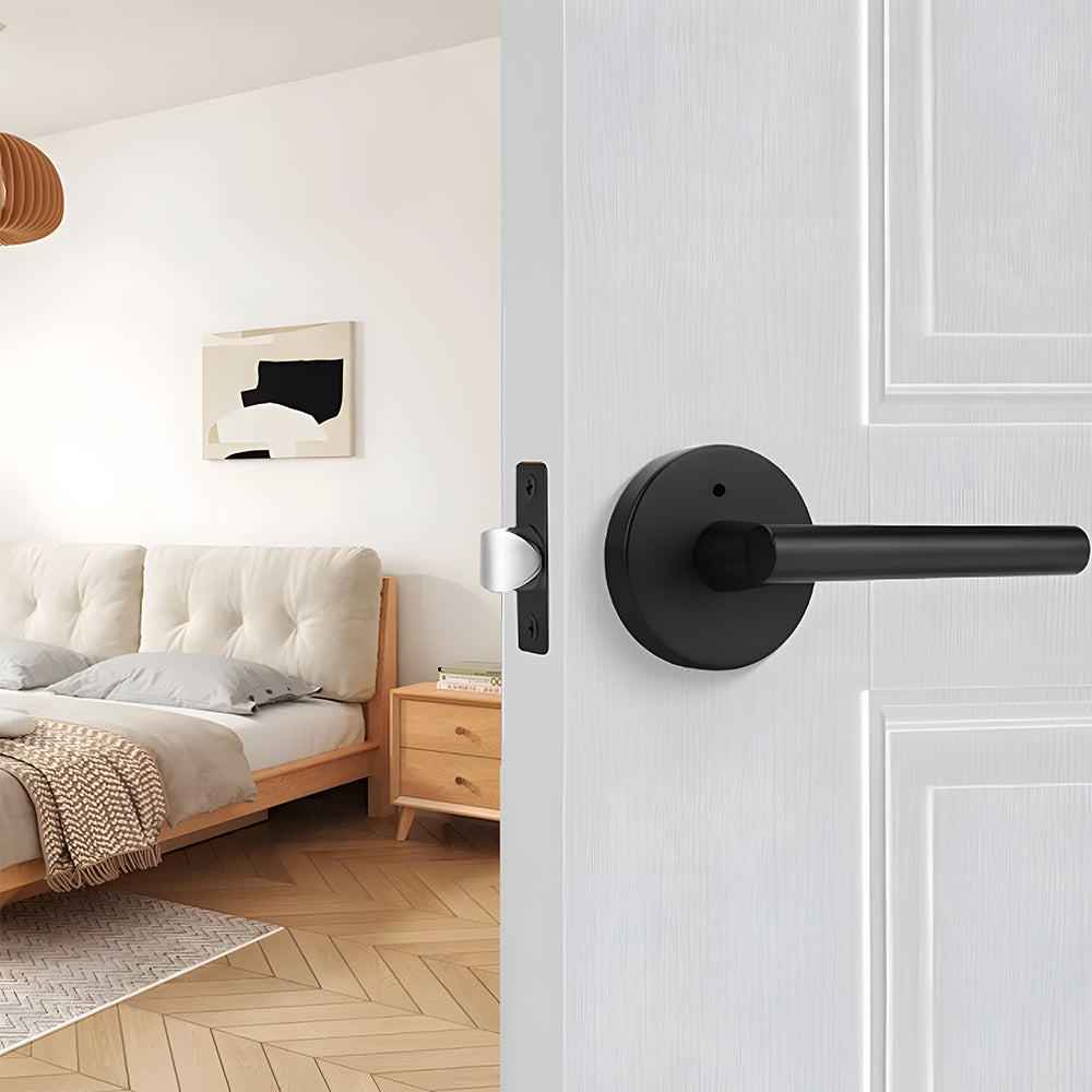 Gold and Black Interior Door Lever Handles for Bedroom and Hallway Doors