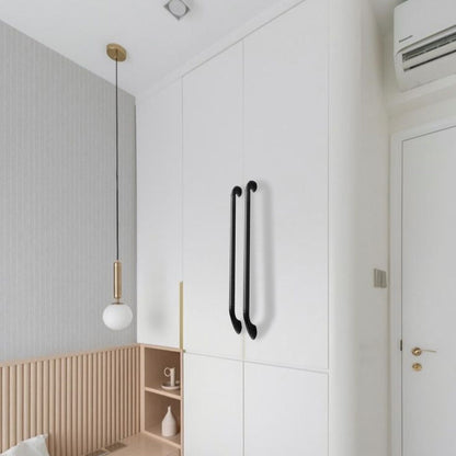 Round Bar Cabinet Pulls with Curved Tapered Feet