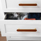 Leather Inset Cabinet Pull Handles and Knobs, Gold / Brown