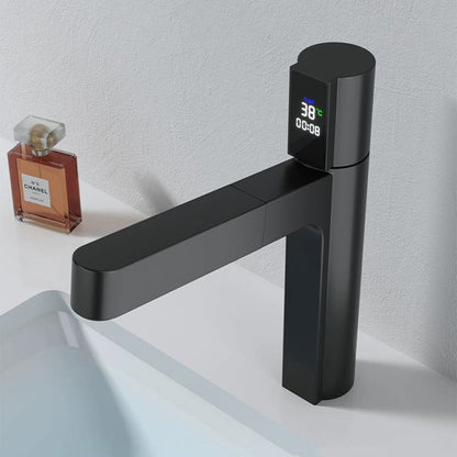 Smart Digital Display Single Hole Pull-out Bathroom Faucet