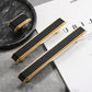 Leather Pattern Cabinet Pulls and Knob in Black / Gold