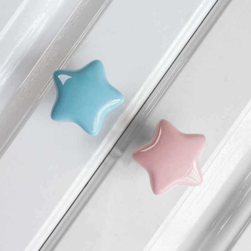 Colorful Ceramic Star Cabinet Knobs
