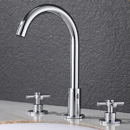Novatek Modern High-Arc Two-Handle 3-Hole Widespread Bathroom Sink Faucet