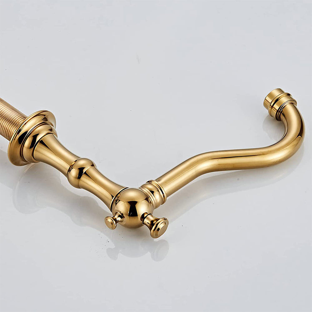 Brassivo Antique Dual Cross Handle 3-Hole Widespread Bathroom Sink Faucet